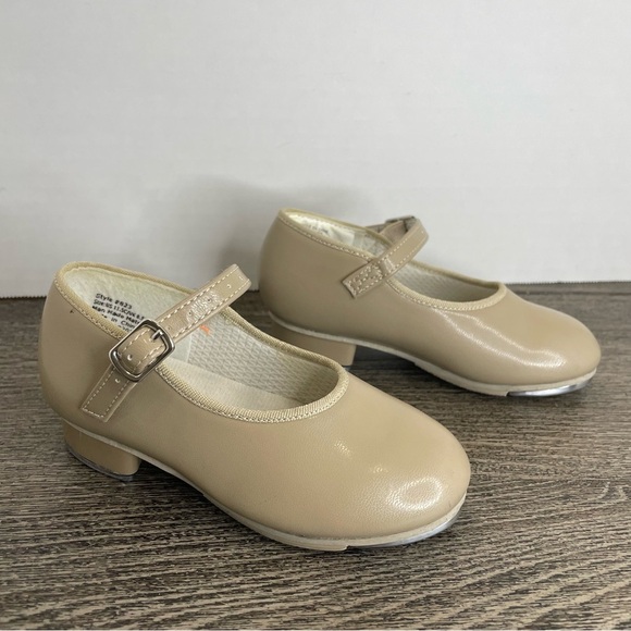 Revolution Dancewear Tan Tap Shoes. Size 11.5 girls. Pre-owned. - Picture 2 of 10